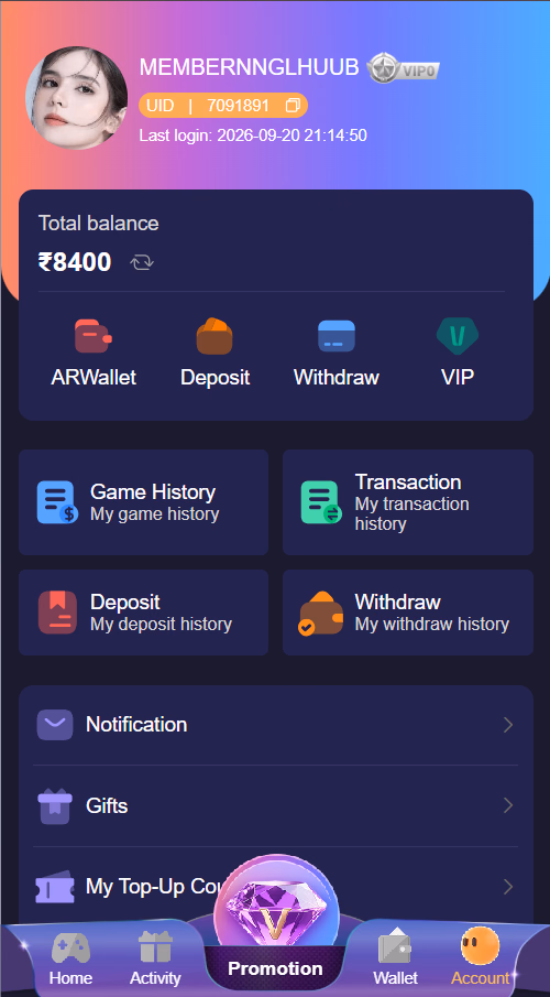 Jai Club Login Account Balance Proof ₹8,400 with UID 7091891